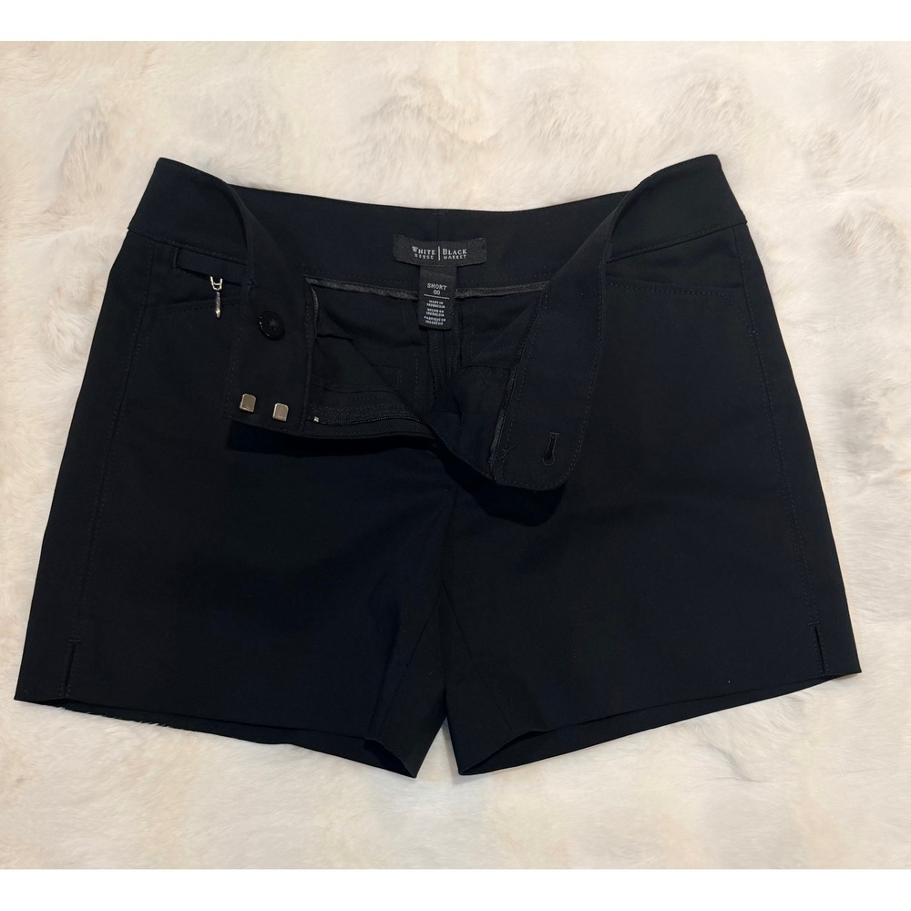 White House Black Market Black Tailored Stretch Shorts Size 00 570134962